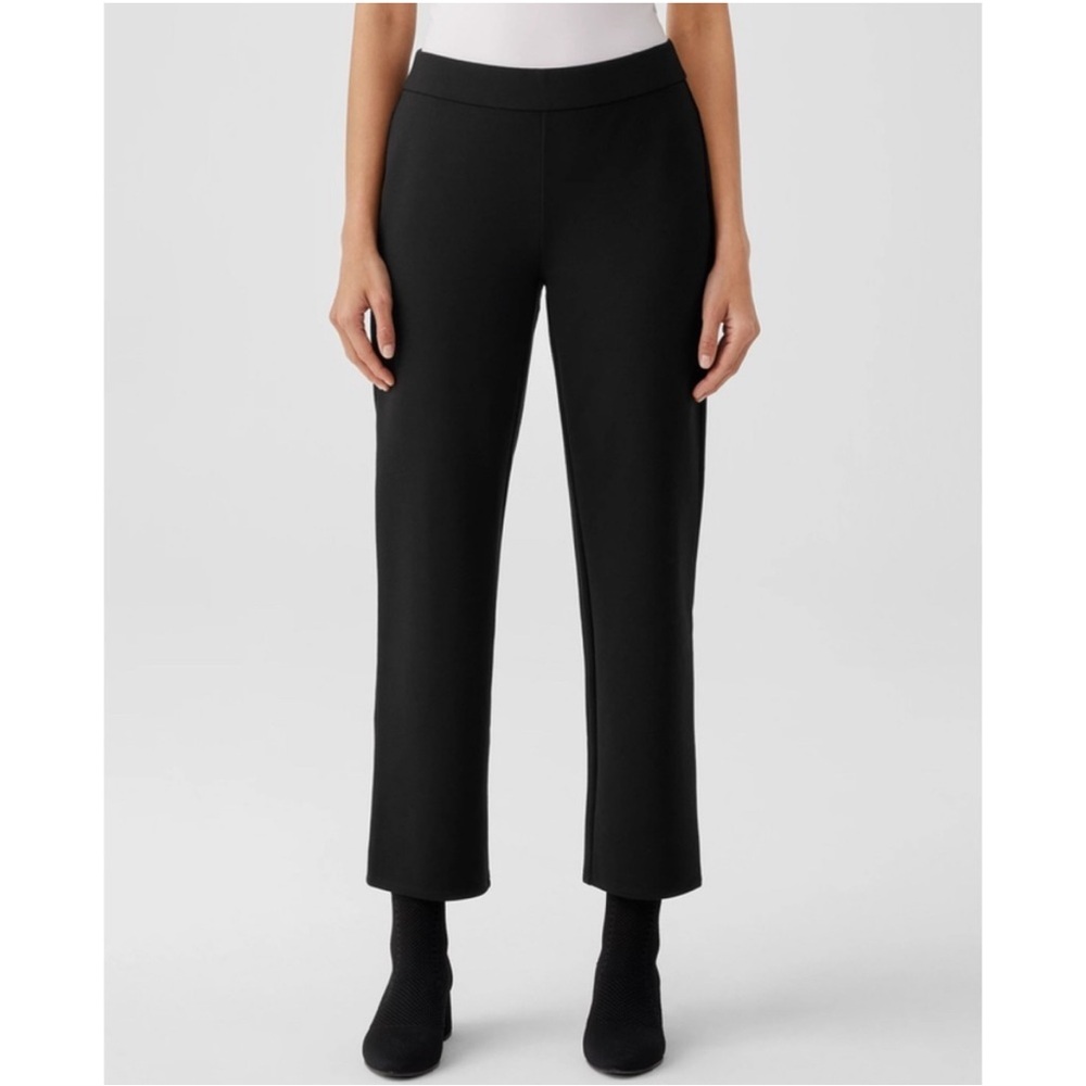 Eileen Fisher Black Cropped Straight Leg Pants